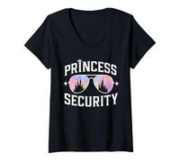 Donna Fairy Tale Princess Security Cool Castle Shades Matching Maglietta con Collo a V