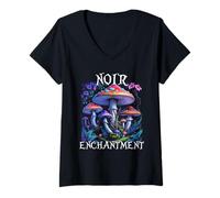 Donna Fairycore Arte Delle Fate Gotica Noir Enchantment Maglietta con Collo a V