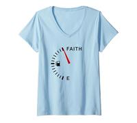 Donna Faith Fuel Gauge - Christian Car Lover Maglietta con Collo a V