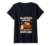 Donna FALLING ASLEEP FASTER THAN AUTUMN LEAVES Maglietta con Collo a V