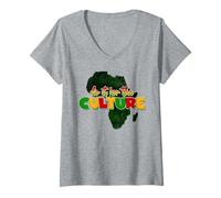 Donna Fallo per la cultura Africa Juneteenth Celebrate Freedom Maglietta con Collo a V
