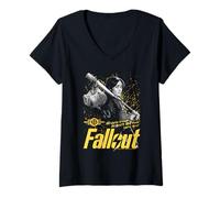 Donna Fallout Lucy Do Unto Others Baseball Bat Gamer TV Show Maglietta con Collo a V
