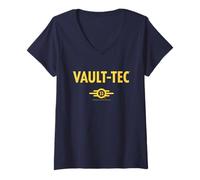 Donna Fallout TV Series Vault-Tec 33 Logo Easy Costume Video Game Maglietta con Collo a V