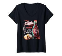 Donna Fallout Video Game Take a Nuka Cola Break Zap That Thirst Maglietta con Collo a V