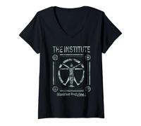 Donna Fallout Video Game The Institute Mankind Redefined Logo Maglietta con Collo a V