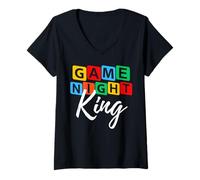 Donna Family Game Night King Ecco Come ospito Game Night Host Maglietta con Collo a V
