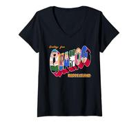 Donna Family Guy Greetings from Quahog Tourist Souvenir Cartoon Maglietta con Collo a V
