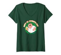 Donna Family Guy Happy St. Patrick's Day Peter Shamrocks Cartoon Maglietta con Collo a V