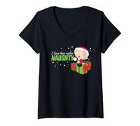 Donna Family Guy Santa Stewie Funny Cartoon Maglietta con Collo a V