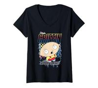 Donna Family Guy Stewie Griffin Victory Is Mine Big Chest Poster Maglietta con Collo a V