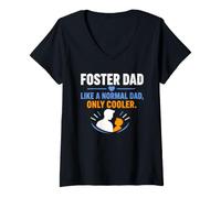 Donna Family Parenting Foster Dad Like A Normal Dad Only Cooler Maglietta con Collo a V