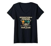 Donna Fan Club della separazione dei poteri - Umorismo Nerd civico Maglietta con Collo a V