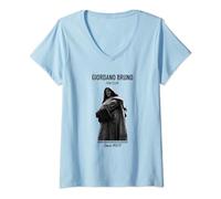 Donna Fan club Giordano Bruno dal 1600 Maglietta con Collo a V
