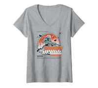 Donna Fantascienza Space Invasion Alien Warrior Future Battle Maglietta con Collo a V