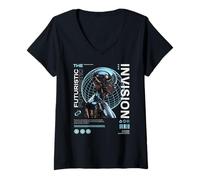 Donna Fantascienza The Futuristic Invision Android Cyborg Vision Maglietta con Collo a V
