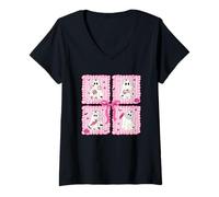 Donna Fantasma Infermiera Halloween Carino Spooky Kawaii Maglietta con Collo a V