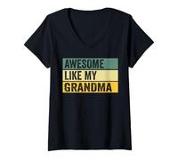 Donna Fantastica Grafica invecchiata Come mia Nonna Maglietta con Collo a V