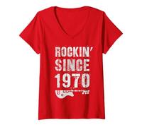 Donna Fantastica Rockstar dal 1970 Leggendaria Rockstar 55° Compleanno Maglietta con Collo a V