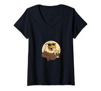 Donna Fantastico animale divertente per le vacanze estive con aquila calva Maglietta con Collo a V