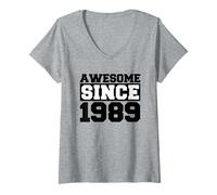 Donna Fantastico dal 1989 - Design retrò per un anno di compleanno Maglietta con Collo a V