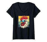 Donna Fantastico design a forma di gallo, per uomini, donne, bambini, amanti del gallo Maglietta con Collo a V