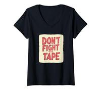 Donna Fantastico e vibrante costume da "Don't Fight the Tape Idiom" Maglietta con Collo a V