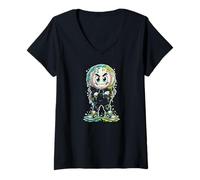 Donna Fantastico Eroe del Baseball per Bambini in Stile Graffiti Maglietta con Collo a V