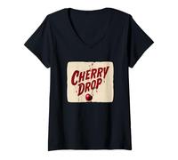 Donna Fantastico Look Cherry Drop per Ragazzi e Ragazze Maglietta con Collo a V