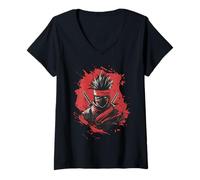Donna Fantasy Ninja Punk Maglietta con Collo a V