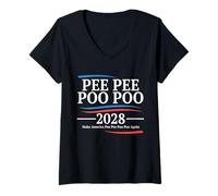 Donna Fare pipì Cacca Cacca 2028 Peepee Poopoo Meme Maglietta con Collo a V