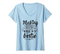 Donna Fare ricordi con la mia Squadra Migliore Amicizia Migliore Amico Maglietta con Collo a V