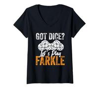 Donna Farkle Club Lover Giocatore Giochiamo Queen Farkle Game Night Maglietta con Collo a V