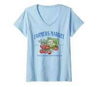 Donna Farmers Market Maglietta con Collo a V