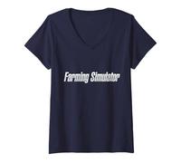 Donna Farming Simulator - Maglietta con Logo Farming Simulator 15 Maglietta con Collo a V