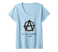 Donna "Farò quello che voglio!", Punk, punk-rock, anarchia Maglietta con Collo a V