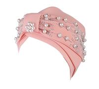 Donna Fashion Solid Color Hot Diamond Pearl Fascia Fascia elastica per capelli da donna (rosa, taglia unica)