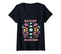Donna Fasi lunari protesta antifascismo femminismo Fiori Maglietta con Collo a V