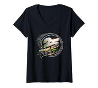 Donna Fast & Furious 25th Anniversary Metallic Emblem Maglietta con Collo a V