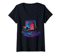 Donna Fast & Furious 25th Anniversary Tokyo Drift Skyline Maglietta con Collo a V