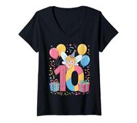 Donna Fata 10 ° compleanno ragazzo ragazza 10 anni decimo dieci Fata Maglietta con Collo a V