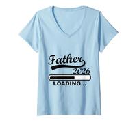 Donna Father 2026 Loading Bald Papa Diventa Maglietta con Collo a V