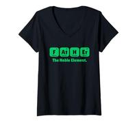 Donna Father The Noble Element Joke Humor Step Dad Funny Maglietta con Collo a V