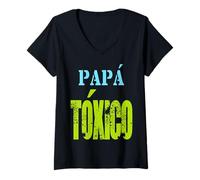 Donna Fathers Day El Papa mas Chingon Funny Mexicans Dad Spanish Maglietta con Collo a V