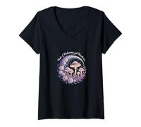 Donna Fatti di funghi e raggi di luna - Fairycore Art Maglietta con Collo a V