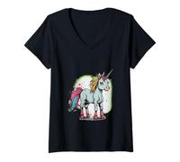 Donna Favoloso unicorno unicorni cavallo cavalli bambino ragazza ragazzi Maglietta con Collo a V