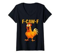 Donna FCAWF F-Caw-F X Divertente Pollo Umorismo Cazzo Meme FCAWF Pollo Maglietta con Collo a V