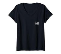 Donna Fear The Walking Dead Stacked Logo - Front Left Chest Maglietta con Collo a V