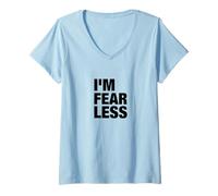 Donna Fearless Tee Shirt, I'm Fearless Strong Motivational Quotes Maglietta con Collo a V