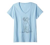 Donna Fedele Compagno Labrador Maglietta con Collo a V