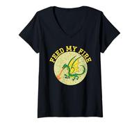 Donna Feed My Fire Flying Beast Myth Dragon Whisperer Maglietta con Collo a V